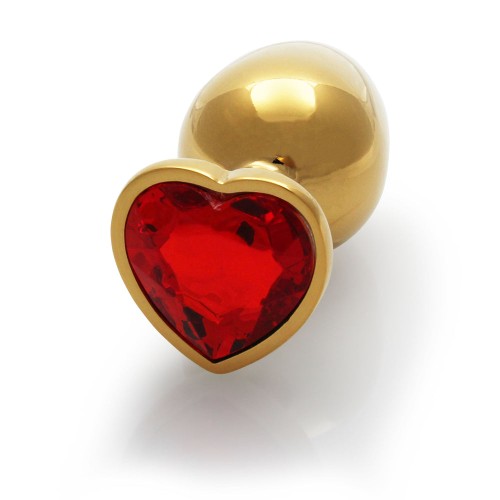 Plug Anal Heart Gem Medium Ouch! Oro/Ruby Rojo